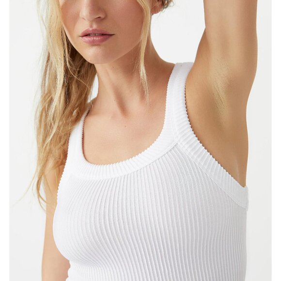 🆕 FREE PEOPLE Ribbed Seamless Tank / White - Picture 2 of 6